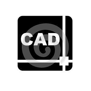 Vector black cad file type icon set photo